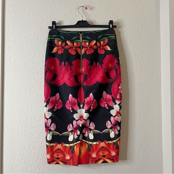 Ted Baker Tropical Toucan Pencil Skirt Size 1 - Picture 5 of 10